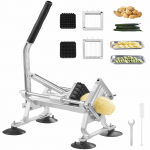 VEVOR manuaalne kommertsk&ouml;&ouml;giviljade ja puuviljade l&otilde;ikur, roostevabast terasest terad 6/10/13 mm, libisemiskindlad jalad