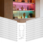 VEVOR 20 tk 1 m V-kujuline LED alumiiniumprofiil piimja difuusorikattega LED ribadele, kapi alla ja nurkade valgustuseks