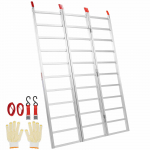 VEVOR Alumiiniumist kokkupandav ramp 680 kg, 3-osaline 196x137 cm rihmadega ATV, mootorratta, traktori, veoki jaoks, 1 tk