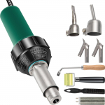 VEVOR 1600W plastikeevituskomplekt 220V, 8 otsikut, PVC/PP/PE kuuma&otilde;hukeeraja, reguleeritav 40&ndash;600&deg;C, 3 m kaabel