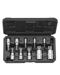 VEVOR 10-osaline kolmikruuduline otsikupesade komplekt M4&ndash;M18, Cr-V terasest, 6.35/9.5/12.7mm ajamid, hoiukohvriga