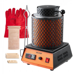 VEVOR 1500W Elektriline metalli sulatusahi 5kg keraamilise tiigluga, kuni 1150℃, kulla, h&otilde;beda, vase, ehete valamiseks