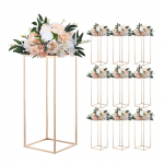 VEVOR 10x 60 cm kuldsed metallist pulma lillealused, ristk&uuml;likukujulised postamendid, Prantsuse kulla viimistlus, kandev&otilde;ime 15 kg