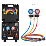 VEVOR 3-suunaline AC manomeetrikomplekt R134a R404A R1234yf R22-ga, 1,5 m voolikud, kiirliitmikud ja balloonikraanid auto kliimaseadmele