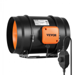 VEVOR 203mm kanaliventilaator kiirusregulaatoriga, 860 m&sup3;/h vaikne AC mootor kasvutelkideks, h&uuml;droponikaks