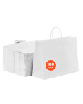 VEVOR 100 Valget Kraftpaberist K&auml;epidemetega Kotid, 40.6x15.2x30.5cm, Vastupidavad Kingi- ja Poekotid Peole v&otilde;i &Auml;rile