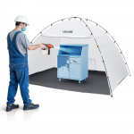 VEVOR Portable Paint Booth Tent 293x230x188 cm, Spray Shelter with Floor & Mesh Screen for Furniture Painting, Oxford Fabric