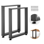 VEVOR terasest lauajalad 750x600 mm, ruudukujulised mustad, 1000 kg kandev&otilde;ime, reguleeritavad, 2 tk s&ouml;&ouml;gi-, baari- ja t&ouml;&ouml;laudadele