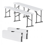 VEVOR 2-osaline 182 cm kokkupandav plastpingi, kaasaskantav HDPE iste sise-/v&auml;litingimustesse, aeda, matkale, valge