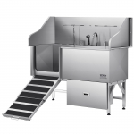 VEVOR 304 Roostevabast Terasest Koerte Pesemisjaam 154,9 cm &ndash; Kokkupandav Rada, Segisti, Panipaik, K&otilde;igile Suurustele (Vasakuks Avanev Uks)