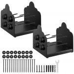 VEVOR Raskeveokist s&uuml;sinikterasest 200x190 mm postialused 2 tk, mustad, terrassi piirde ja puidust postide toestuseks