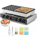 VEVOR 1700W Mini Hollandi pannkoogimasin - 50tk &Oslash;43mm Poffertjes grill, mittenakkuv, kahepoolne temperatuuri juhtimine, koju ja restorani