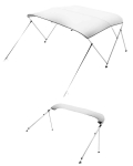 VEVOR 3 kaarega paadile bimini katus, 600D pol&uuml;esterist veekindel p&auml;ikesevari raamiga, 183x216-229x117 cm, helehall