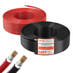 VEVOR 15,24 m 10 AWG (6 mm&sup2;) p&auml;ikesepaneeli pikenduskaabli komplekt, must+punane, tinneeritud vask PV juhe, IP67, XLPE, v&otilde;rguv&auml;listele s&uuml;steemidele