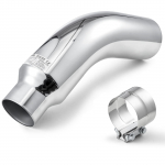 VEVOR Kroomitud P&otilde;lvega V&auml;ljalasketoru Otsik 101.6mm Sisse 152.4mm V&auml;lja 584mm Pikkusega Klambriga Veokile/Sedanile/SUV-le/Sportautole