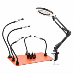 VEVOR 2-in-1 Magnetiline Jootmisjaam 3X LED Luubi, 5 Paindliku K&auml;e, 6 PCB Hoidiku ja Tugeva Terasalusega