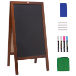 VEVOR 50x100 cm Kahepoolne Puidust Tahvel Kriitide ja Magnetkustutiga, Vabalt Seisev A-Raamiga Tahvel V&auml;litingimustesse
