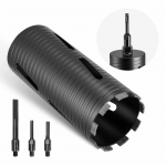 VEVOR 102mm teemantkuivpuurimisotsik koos adapterite ja pilootpuuriga, M16 keere, betoonile ja m&uuml;&uuml;ritisele, 241mm s&uuml;gavus
