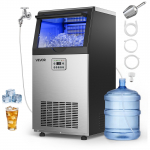 VEVOR kommertslik j&auml;&auml;masin 54 kg/24 h, 14 kg mahuti, 22 mm kuubikud, integreeritav v&otilde;i eraldiseisev roostevaba teras LED-ekraaniga