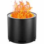 VEVOR suitsuvaba 32 cm l&otilde;kkeahi, SUS430 roostevaba teras, puuk&uuml;ttega, tuhasahtliga, kaasaskantav terrassile ja matkale