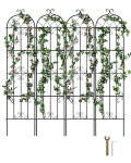 VEVOR Metallist Aiatrellis 221 x 51 cm, 4 tk Rooste- ja Ilmastikukindel Tugi Taimedele: Roosid, Kurgid, Clematis, &Otilde;uekasutuseks