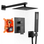 VEVOR mattmust vihmadu&scaron;is&uuml;steem 20.3cm pea, k&auml;sidu&scaron;&scaron; ja messingklapp, seinale kinnitatav, k&otilde;rge surve