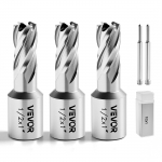 VEVOR 5-osaline r&otilde;ngaspuuride komplekt, HSS M2AL, 12,7 mm l&auml;bim&otilde;&otilde;t, 25,4 mm s&uuml;gavus, 19 mm Weldon vars magnetpuuridele