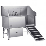 VEVOR 304 roostevabast terasest koerte pesemisvann 154,9 cm, kaldtee, segisti, panipaiga ja tarvikutega &ndash; sobib k&otilde;ikidele suurustele (parempoolsed uksed)