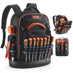 VEVOR vastupidav t&ouml;&ouml;riistade seljakott 64 tasku, s&uuml;learvuti sektsiooni ja vormitud p&otilde;hjaga &ndash; veekindel elektriku kott 47x19,5x47cm