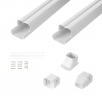 VEVOR PVC Mini Split konditsioneeri torukatte komplekt 76.2mm x 2270mm, 2 kanalit, k&otilde;ik tarvikud kaasas, lihtne paigaldus, valge