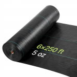 VEVOR tugev umbrohut&otilde;kkekangas 1,8 x 76,2 m, 141,7 g/m&sup2; kootud geotekstiil aeda ja sisses&otilde;iduteele, must