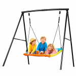 VEVOR metallist A-raamiga &otilde;uekiik, 150 x 81 cm pesakiige iste, reguleeritav k&otilde;rgus, 199,6 kg kandev&otilde;ime, maapinna ankrutega lastele