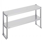 VEVOR kahekordne roostevabast terasest riiul 30x122 cm, reguleeritava k&otilde;rgusega, k&ouml;&ouml;ki, restorani, t&ouml;&ouml;tuppa