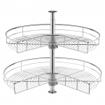 VEVOR 71cm Neerukujuline Kroomitud Nurgariiul, 2-Kihiline P&ouml;&ouml;rlev Pimenurga Korraldaja Reguleeritava K&otilde;rgusega