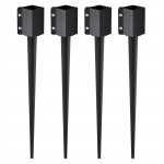 VEVOR 4 tk metallist aiaposti ankruid, 91x10x10 cm, pulberv&auml;rvitud maaspikid 9x9 cm puidule, aeda, terrassile, postkastile