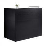 VEVOR L-kujuline vastuv&otilde;tulaud 140x80x120 cm sahtli, klaviatuuri aluse ja kapiga, kontorilett salongi, fuajeesse, must