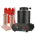 VEVOR digitaalkuldade sulatusahi 1350W, maks. 1150&deg;C, 1kg & 3kg keraamilised tiiglid, tangid ja kindad metallivaluks