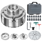 VEVOR 100 mm 4-l&otilde;ualine isetsentreeruv puidutreipingi padrun, M33 x 3,5 mm + 1" x 8 TPI adapter, 5 l&otilde;ugu, kohver, puidut&ouml;&ouml;ks