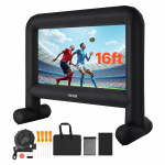 VEVOR 4,9 m t&auml;ispuhutav kinoekraan, 600D Oxford kangas, vaikne puhur, 16:9, v&auml;litingimustesse/kodukinole, hoiukott