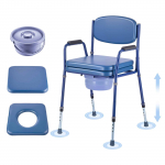 VEVOR 3-&uuml;hes reguleeritav voodikommoodtool 181kg, polsterdatud iste ja seljatugi, 5L &auml;mber, k&otilde;rgendatud WC iste eakatele