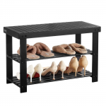 VEVOR 3-kihiline bambusest jalan&otilde;uderiiul pink, must, 703x288x451 mm, kandev&otilde;ime kuni 130 kg, esikusse