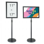 VEVOR reguleeritav plakatialus 28x43 cm, p&ouml;&ouml;ratav stend raskusp&otilde;hjaga sise-/v&auml;litingimustes kasutamiseks, must