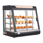 VEVOR 3-korruseline kommertslik toidusoojendusvitriin 100L, 1200W, LED, 30&ndash;85&deg;C, klaasist letikapp pagaritele ja kiirtoidule