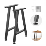 VEVOR trapetsikujulised terasest lauajalad 740x550 mm, mustad, 2 tk, kuni 1000 kg kandev&otilde;ime, reguleeritavad jalad t&ouml;&ouml;-, s&ouml;&ouml;gi- ja baarilaudadele