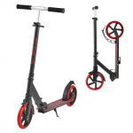 VEVOR Foldable Kick Scooter for Kids 8+, Teens & Adults, Adjustable Handlebar, 2-Wheel, Anti-Slip Deck, Up to 100 kg, Black & Red