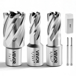 VEVOR 5-osaline HSS r&otilde;ngaspuuride komplekt 25,4 mm s&uuml;gavus, 12,7/15,87/25,4 mm l&auml;bim&otilde;&otilde;t, 19 mm Weldon vars magnetpuuridele