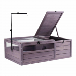 VEVOR Puidust kilpkonna elupaik 965x610x330 mm, 2-toaline sise- ja v&auml;likasutuseks m&otilde;eldud terraarium koos lambialusega v&auml;ikeloomadele