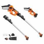 VEVOR 2-in-1 Juhtmeta teleskoop- ja minikettsaag, 20V 2Ah, 12.7 cm l&otilde;ige, 2.44 m ulatus, puude ja okste l&otilde;ikamiseks