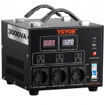 VEVOR 3000W pingemuundur, samm &uuml;les/alla 110V-220V, EL/USA pistikutega, USB, Type-C, CE/FCC sertifikaat