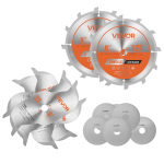 VEVOR 203 mm laastu saeakomplekt lauasaele, 12 hammast, 15.875 mm v&otilde;ll, l&otilde;ikurid ja seibid, t&auml;pne puidu l&otilde;ikamine